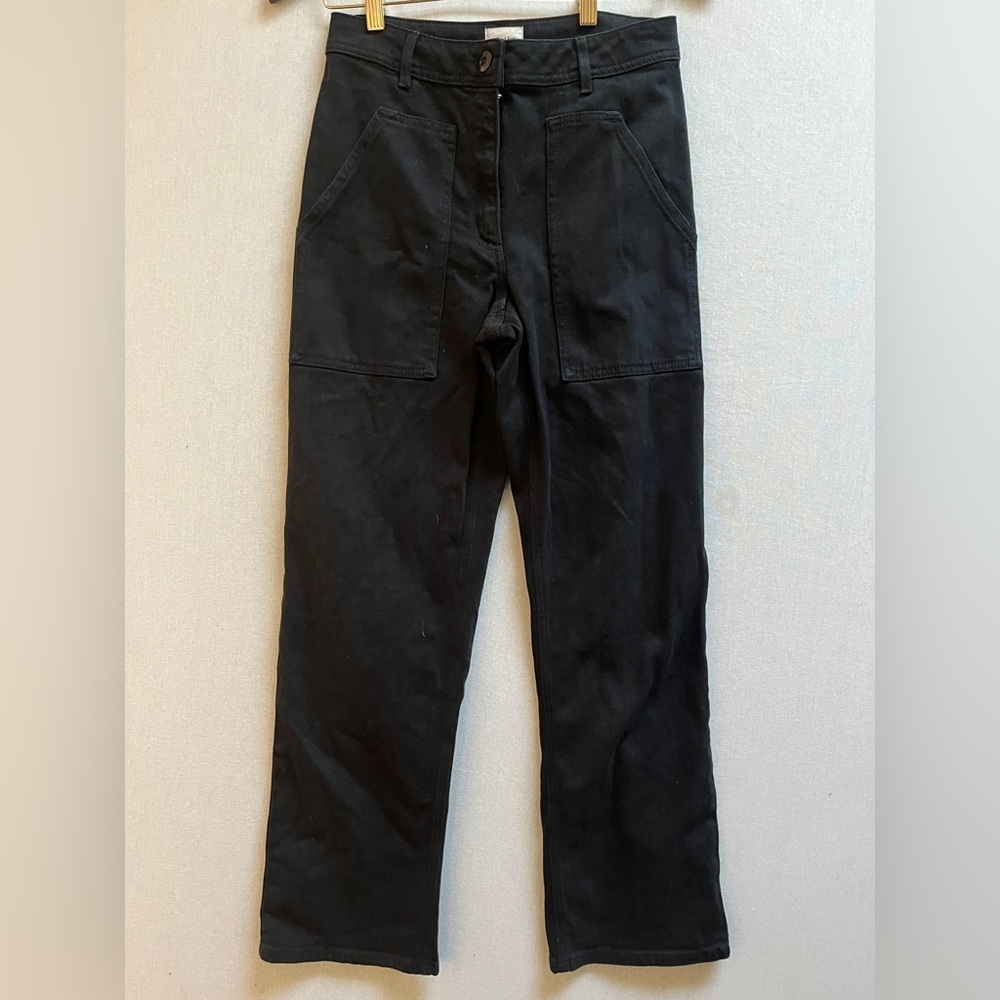 Wilfred Modern Black Straight-Leg Cargo Chinos Sz 6